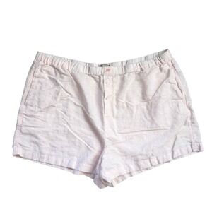J.Crew Womens Pajama Shorts Pink Linen Blend Elastic Waist Size 2X